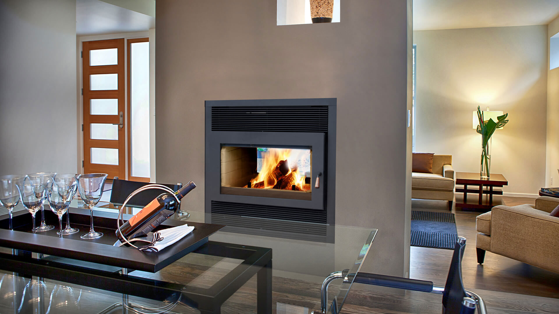 modern Propane fireplace 